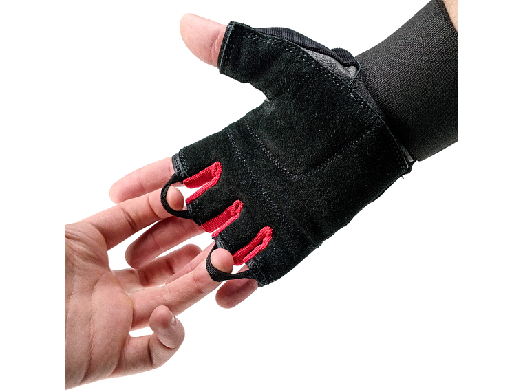 Guante de Pesas Cuero Muuk Negro-Rojo 4