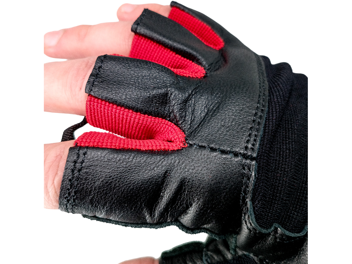 Guante de Pesas Cuero Muuk Negro-Rojo 8