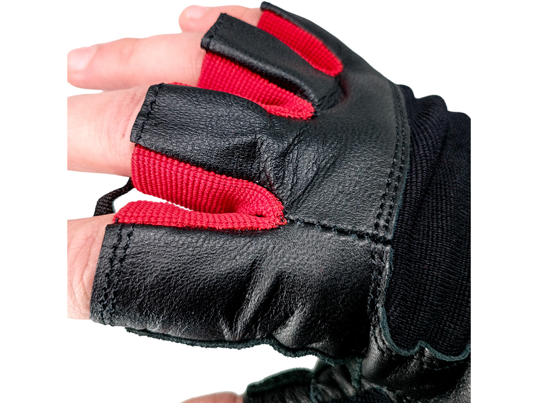 Guante de Pesas Cuero Muuk Negro-Rojo 8