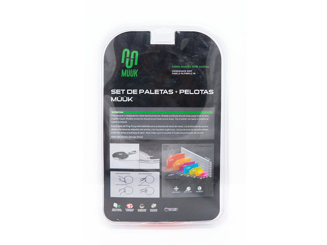 Set de Ping Pong Paletas + Pelotas Muuk 8