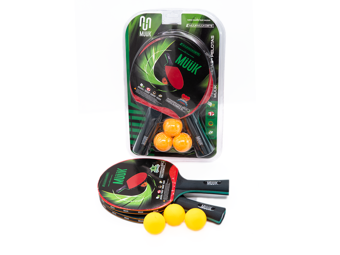 Set de Ping Pong Paletas + Pelotas Muuk 9