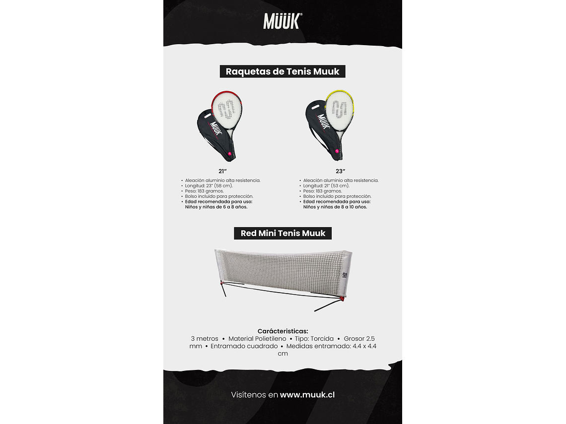 Raqueta de Tenis Muuk 21'' 10