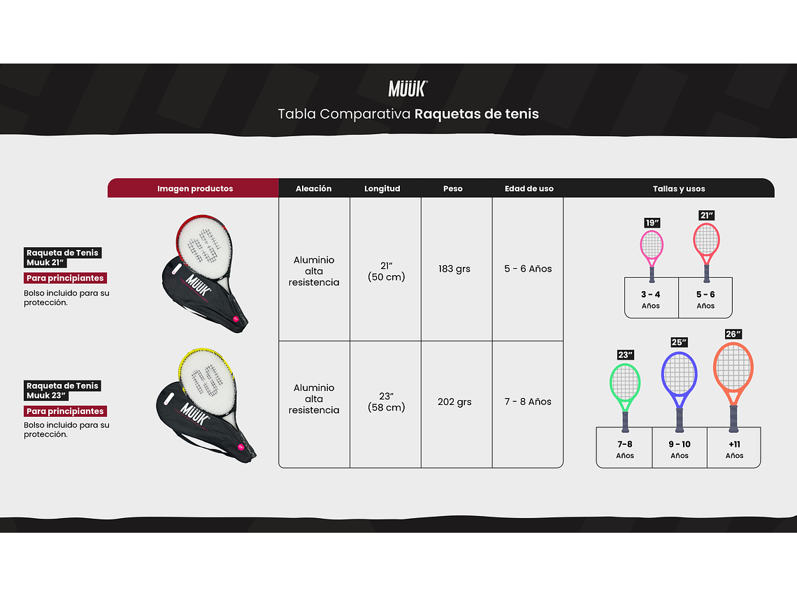 Raqueta de Tenis Muuk 23'' 9