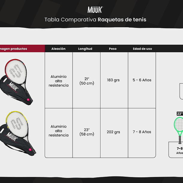 Raqueta de Tenis Muuk 23'' 9