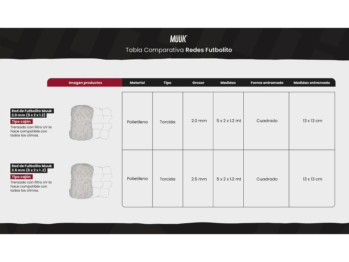 Red de Futbolito Muuk 2.5 mm (6 X 2 X 1.2) 5