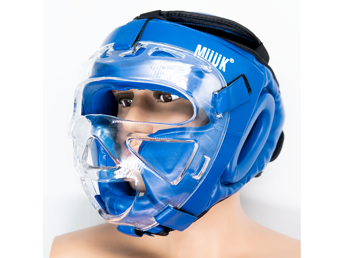 Cabezal De Artes Marciales Con Mica Muuk Azul 4