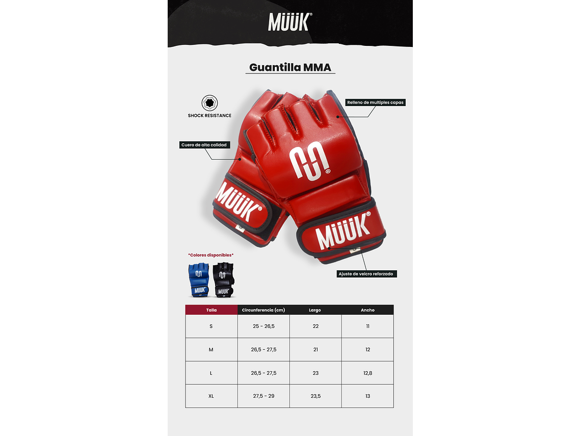 Guantilla MMA Muuk Rojo 11