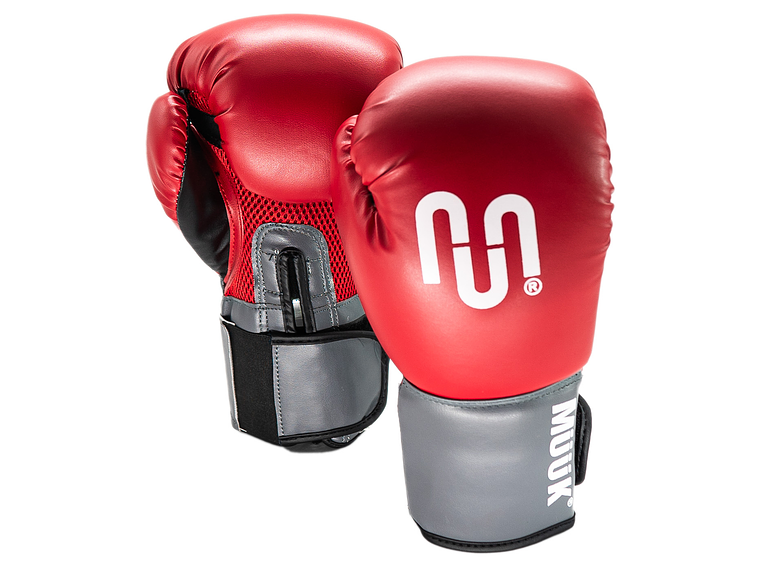 Guante De Box PU Impact Muuk Rojo-Gris 1
