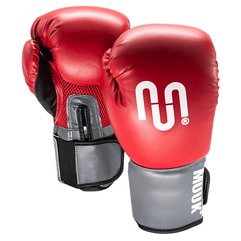 Guante De Box PU Impact Muuk Rojo-Gris