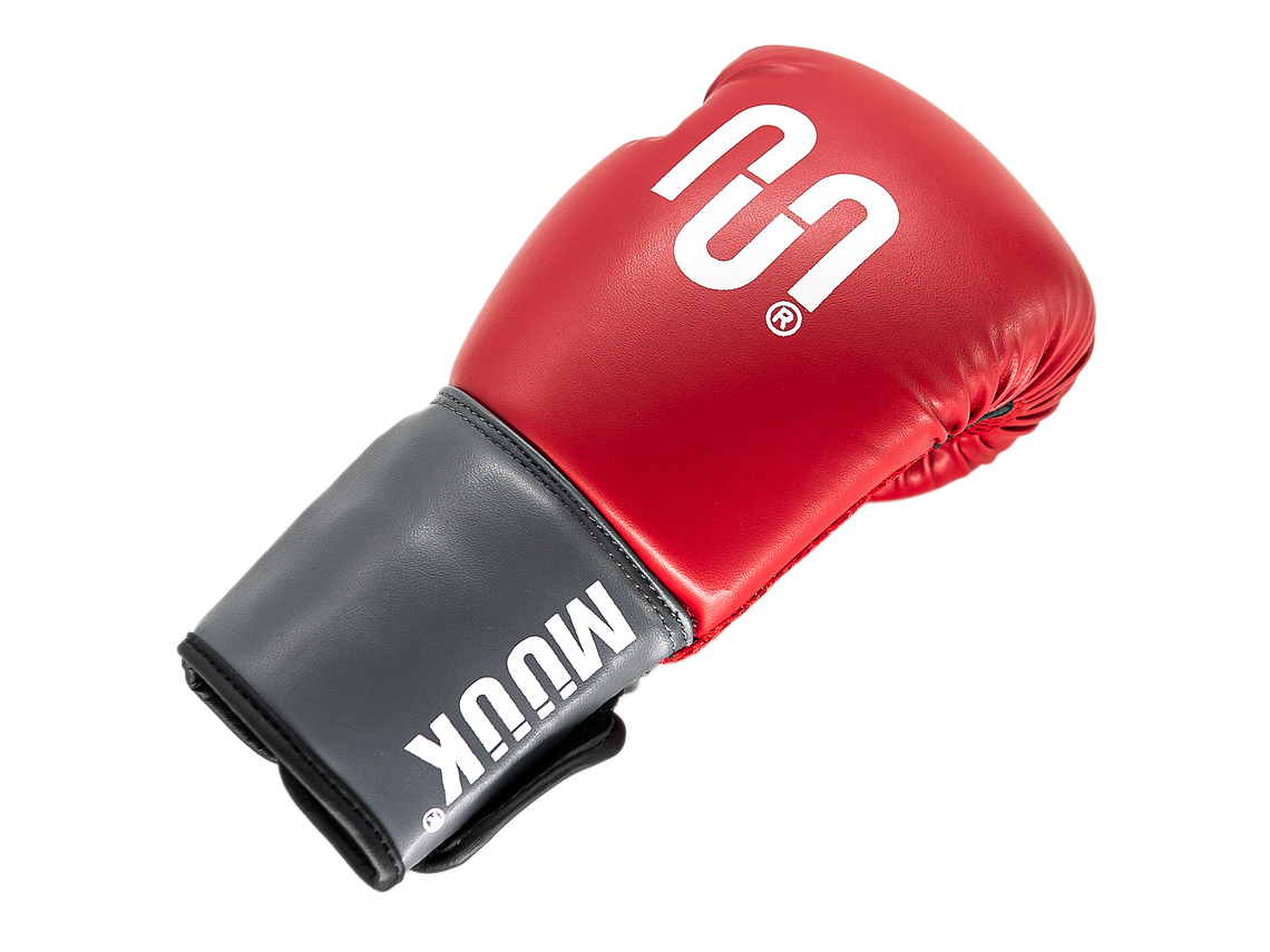 Guante De Box PU Impact Muuk Rojo-Gris 2