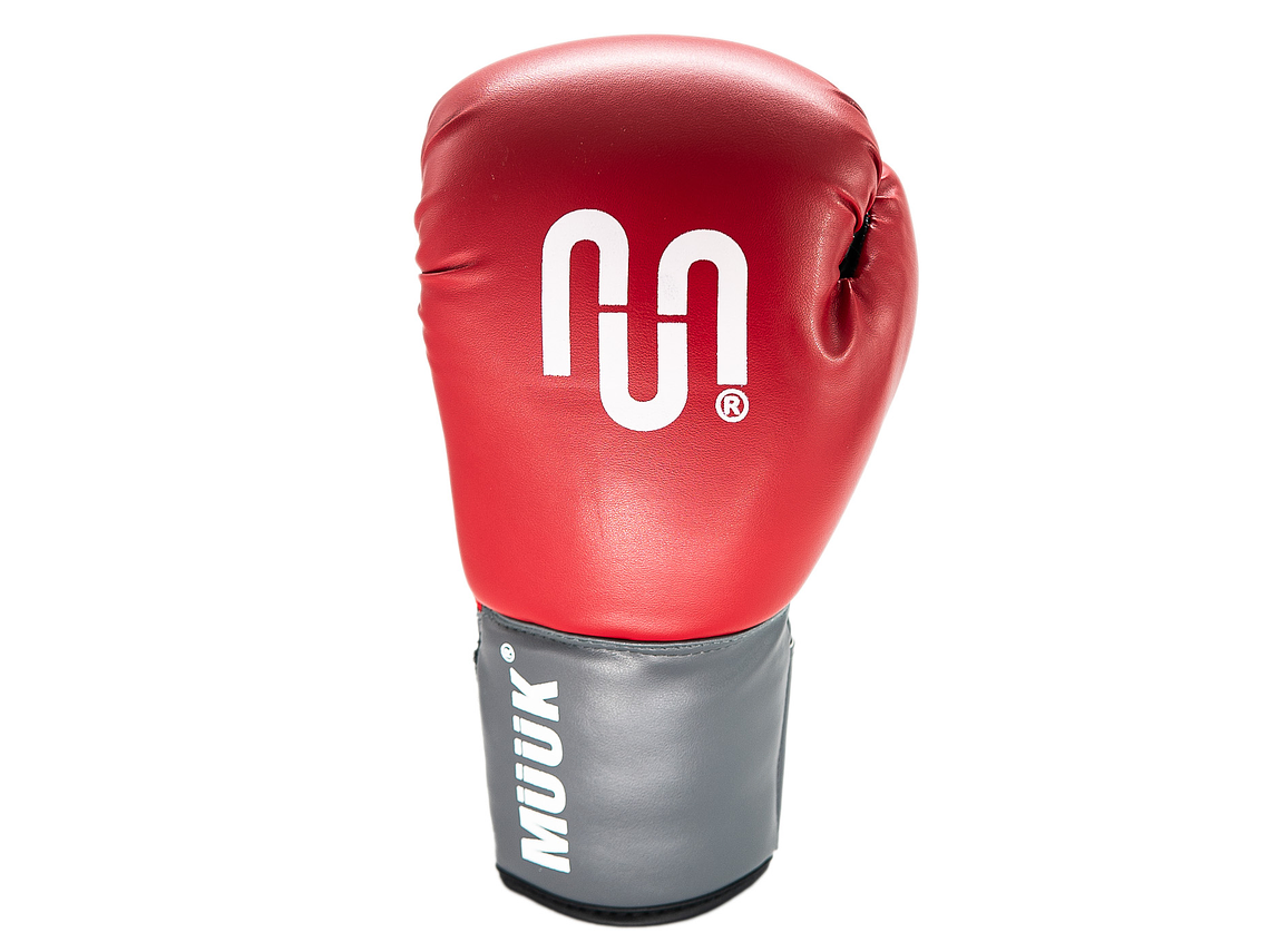 Guante De Box PU Impact Muuk Rojo-Gris 3