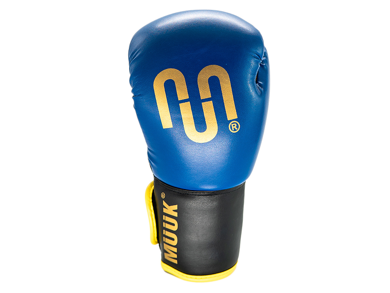Guante De Box PU Impact Muuk Negro-Azul 1