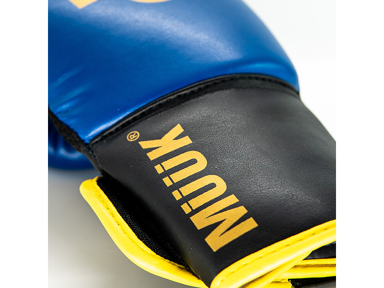 Guante De Box PU Impact Muuk Negro-Azul 4