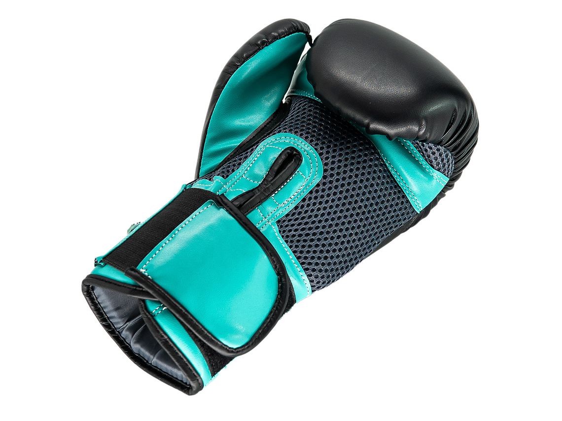 Guante De Box PU Impact Muuk Negro-Turquesa 4