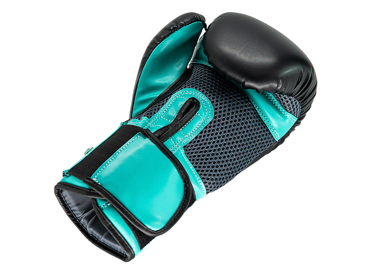 Guante De Box PU Impact Muuk Negro-Turquesa 4