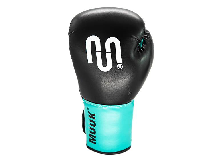 Guante De Box PU Impact Muuk Negro-Turquesa 2
