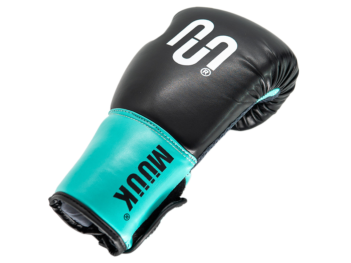 Guante De Box PU Impact Muuk Negro-Turquesa 6