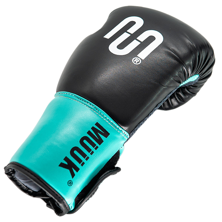 Guante De Box PU Impact Muuk Negro-Turquesa 6