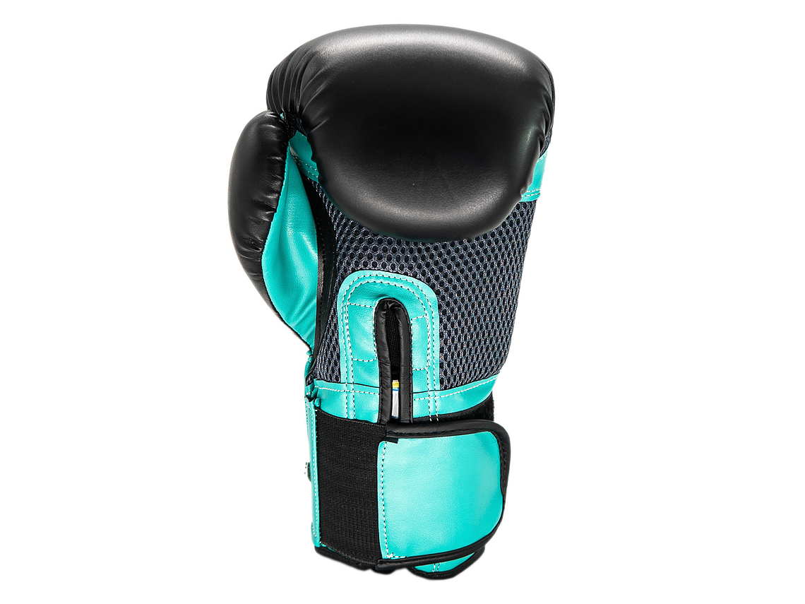 Guante De Box PU Impact Muuk Negro-Turquesa 3