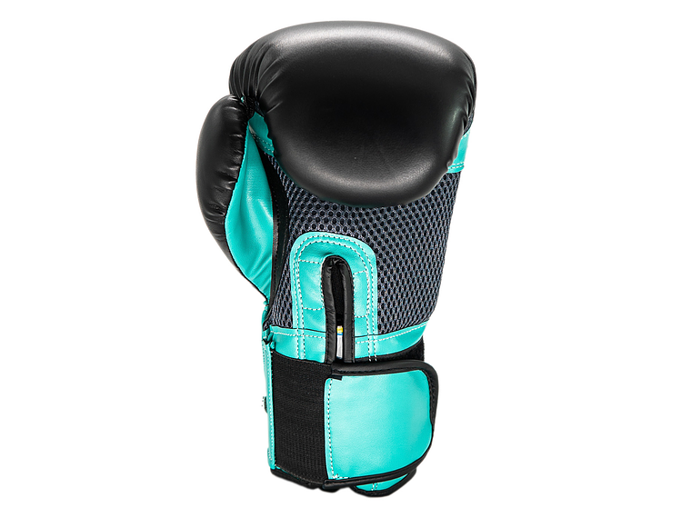 Guante De Box PU Impact Muuk Negro-Turquesa 3