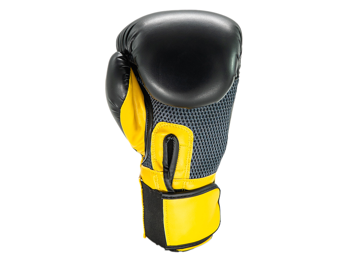 Guante De Box PU Impact Muuk Negro-Amarillo 3
