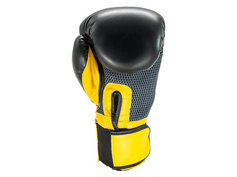 Guante De Box PU Impact Muuk Negro-Amarillo 3
