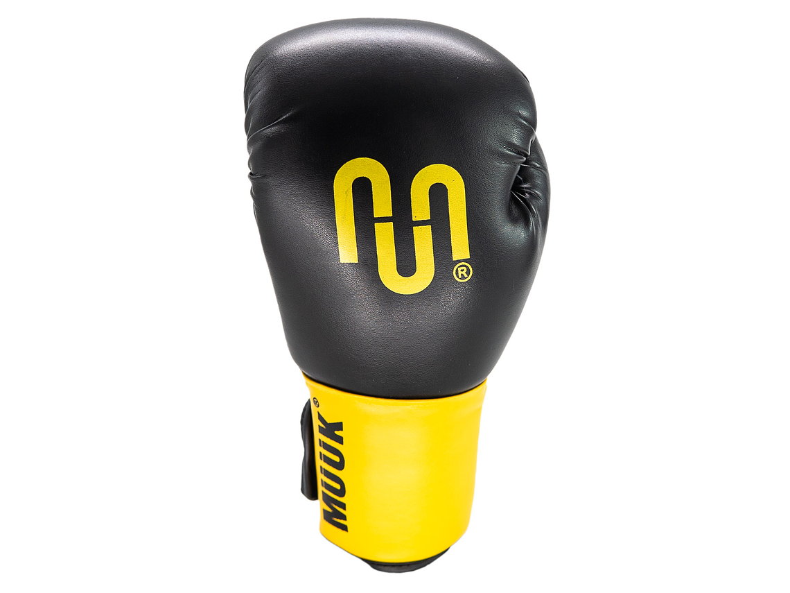 Guante De Box PU Impact Muuk Negro-Amarillo 2
