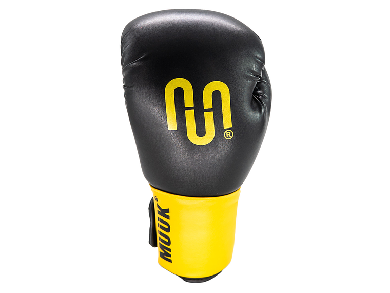 Guante De Box PU Impact Muuk Negro-Amarillo 2