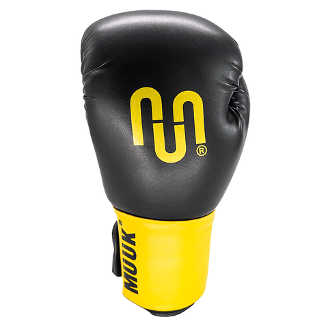 Guante De Box PU Impact Muuk Negro-Amarillo