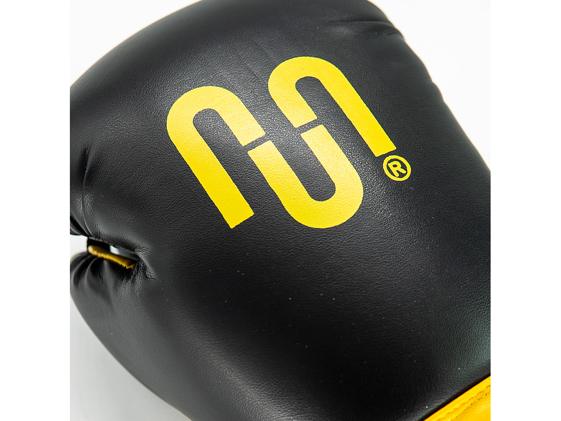 Guante De Box PU Impact Muuk Negro-Amarillo 4