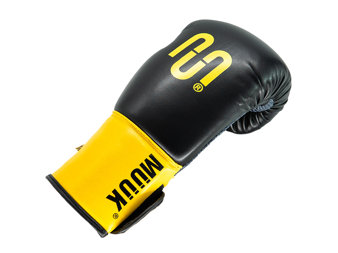 Guante De Box PU Impact Muuk Negro-Amarillo 5