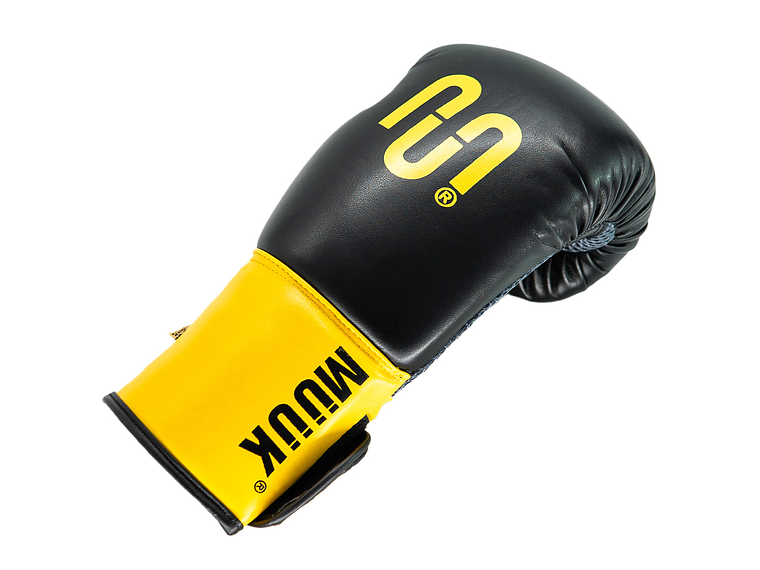 Guante De Box PU Impact Muuk Negro-Amarillo 5