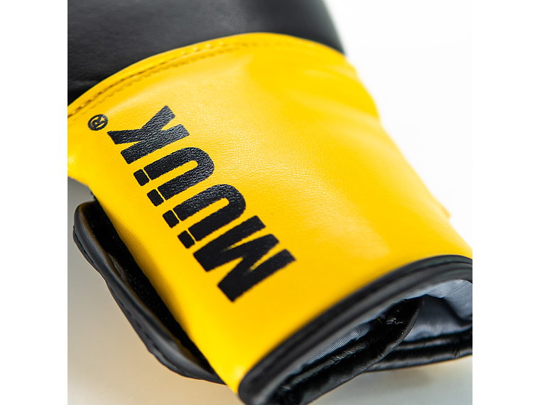 Guante De Box PU Impact Muuk Negro-Amarillo 7