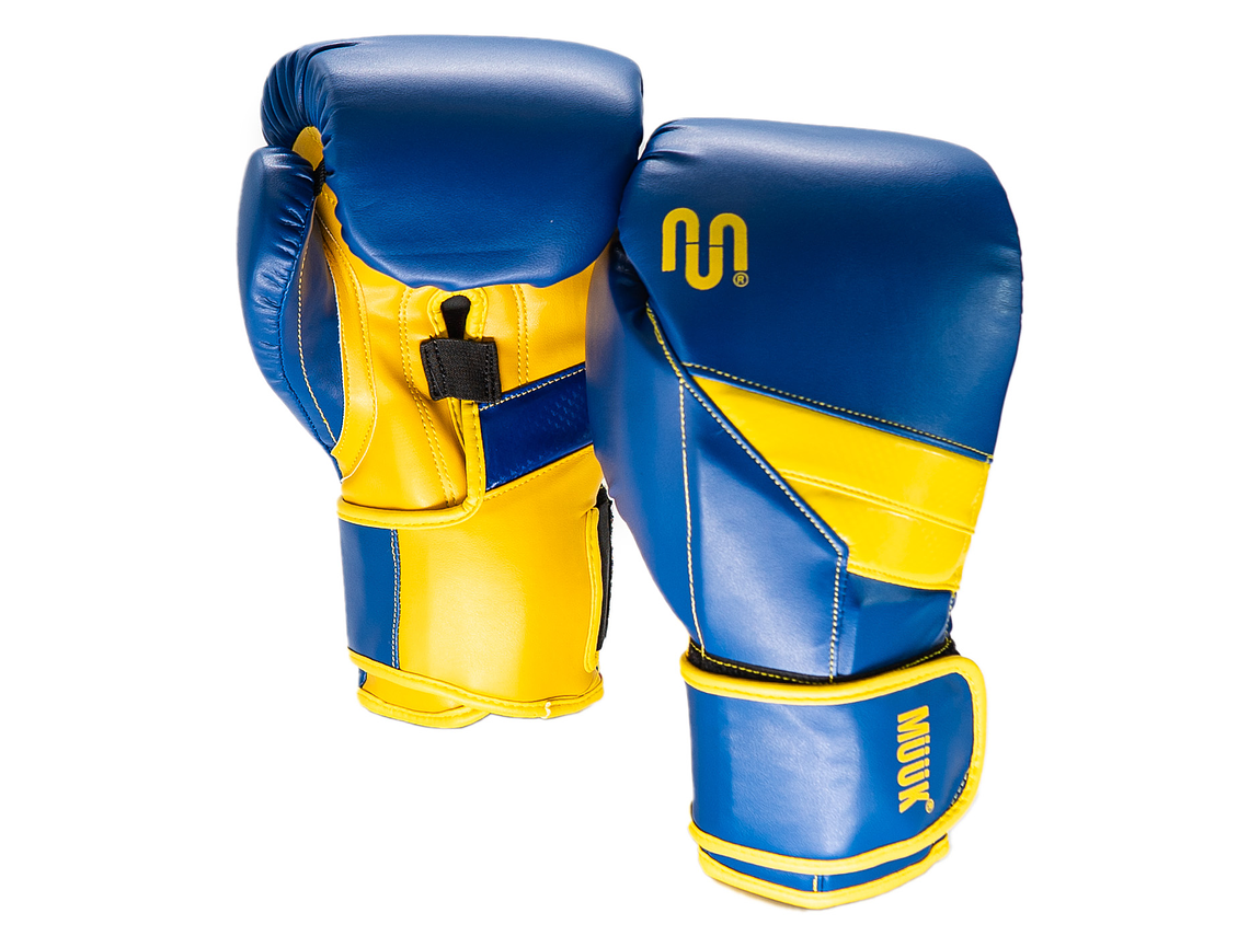 Guante De Box Muuk PU K.O. Azul-Amarillo 1