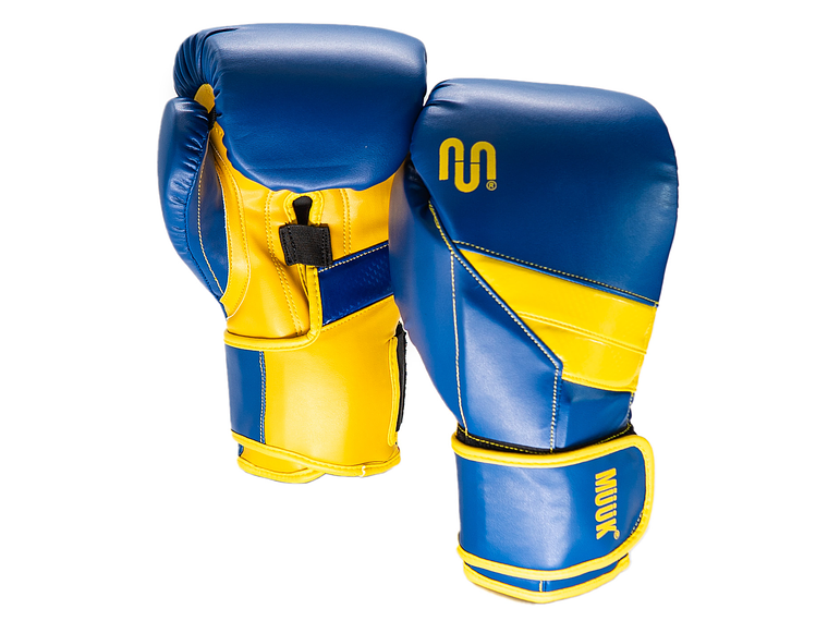 Guante De Box Muuk PU K.O. Azul-Amarillo 1