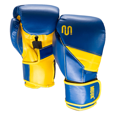 Guante De Box Muuk PU K.O. Azul-Amarillo