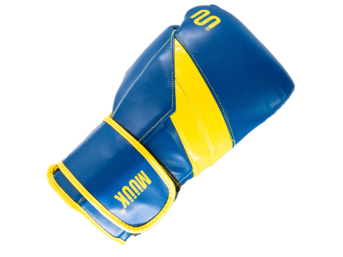 Guante De Box Muuk PU K.O. Azul-Amarillo 3