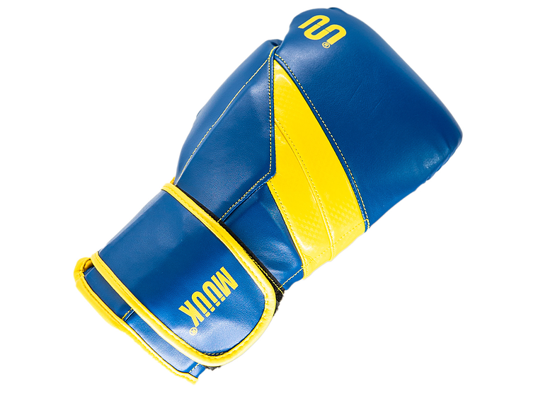 Guante De Box Muuk PU K.O. Azul-Amarillo 3