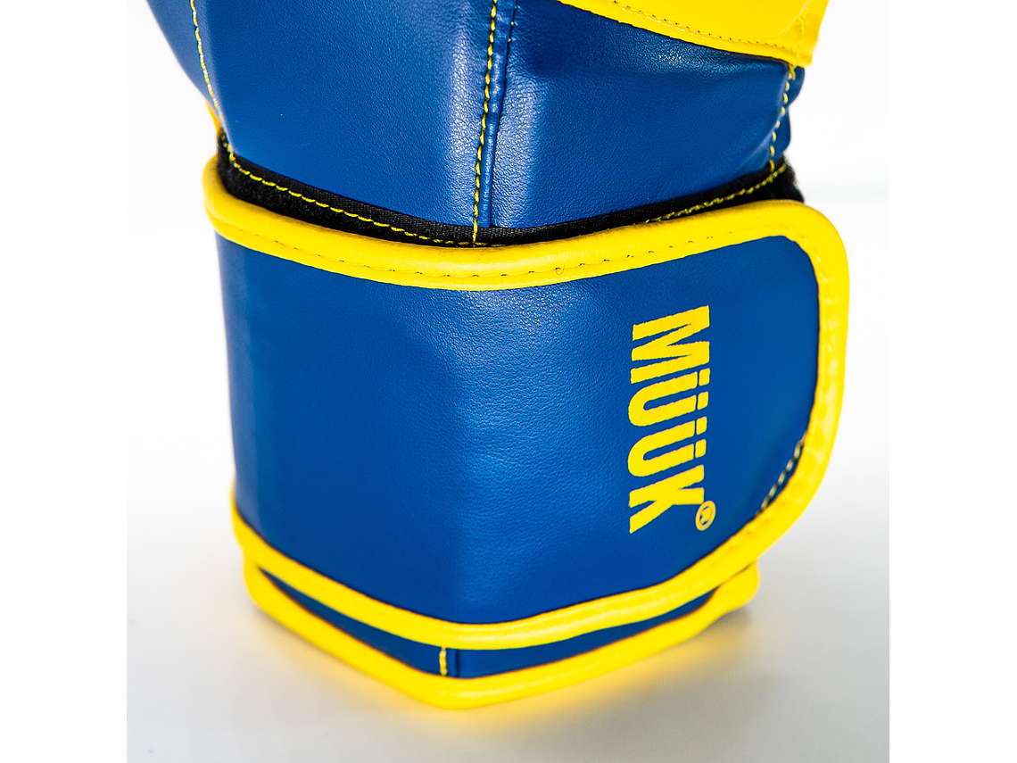 Guante De Box Muuk PU K.O. Azul-Amarillo 6