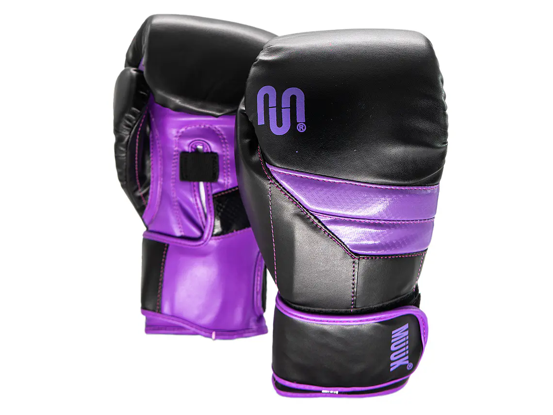 Guante De Box Muuk PU K.O. Negro-Púrpura 1