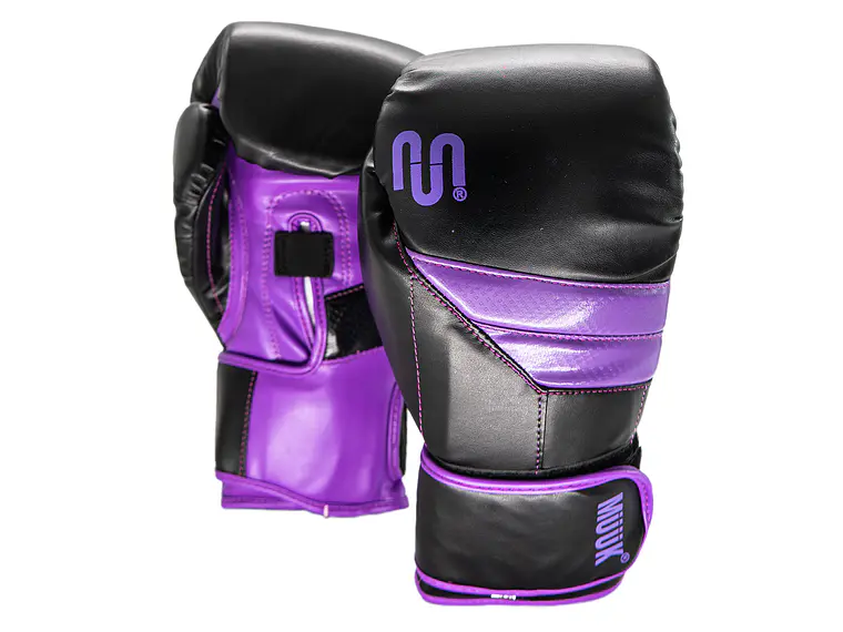 Guante De Box Muuk PU K.O. Negro-Púrpura 1