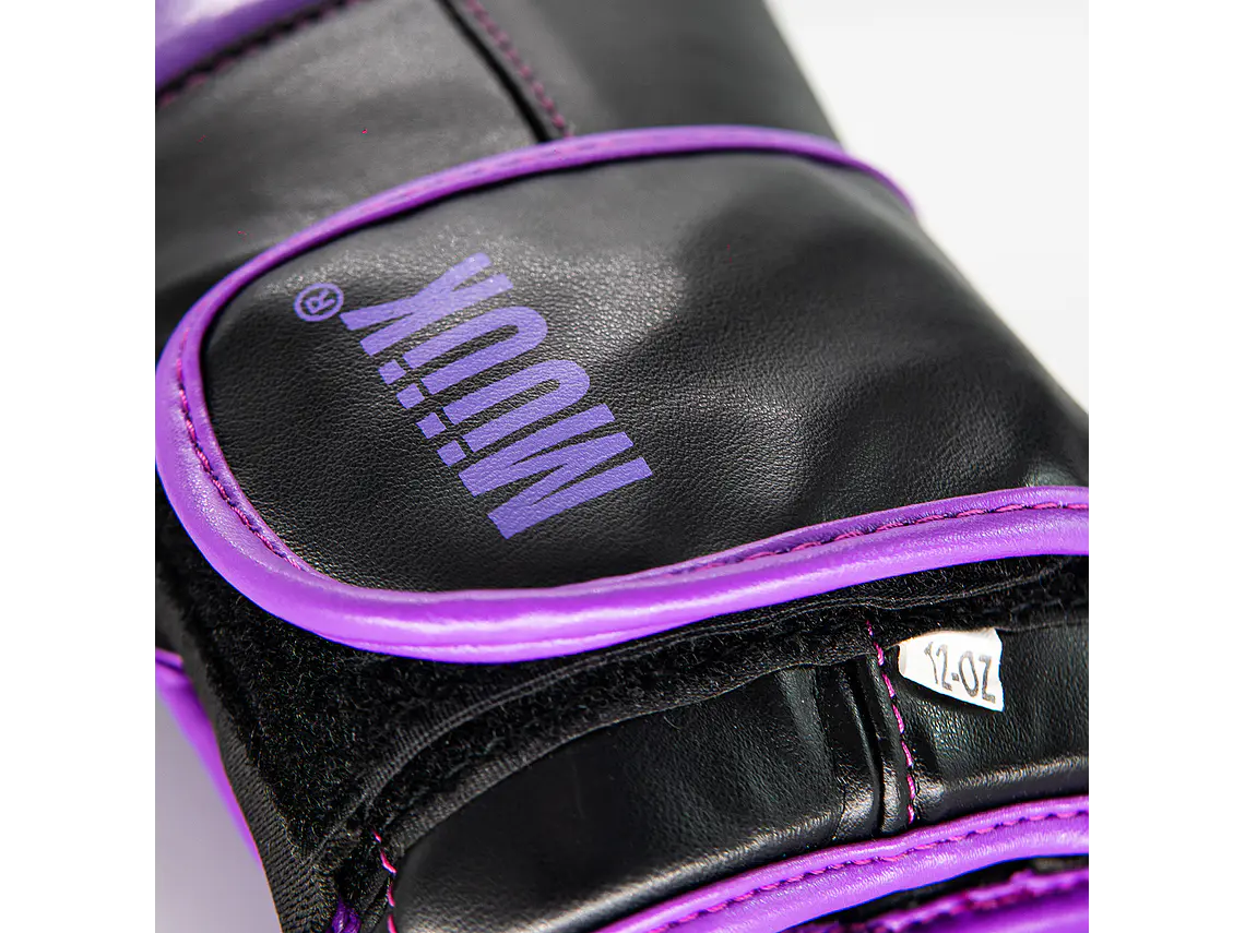 Guante De Box Muuk PU K.O. Negro-Púrpura 7