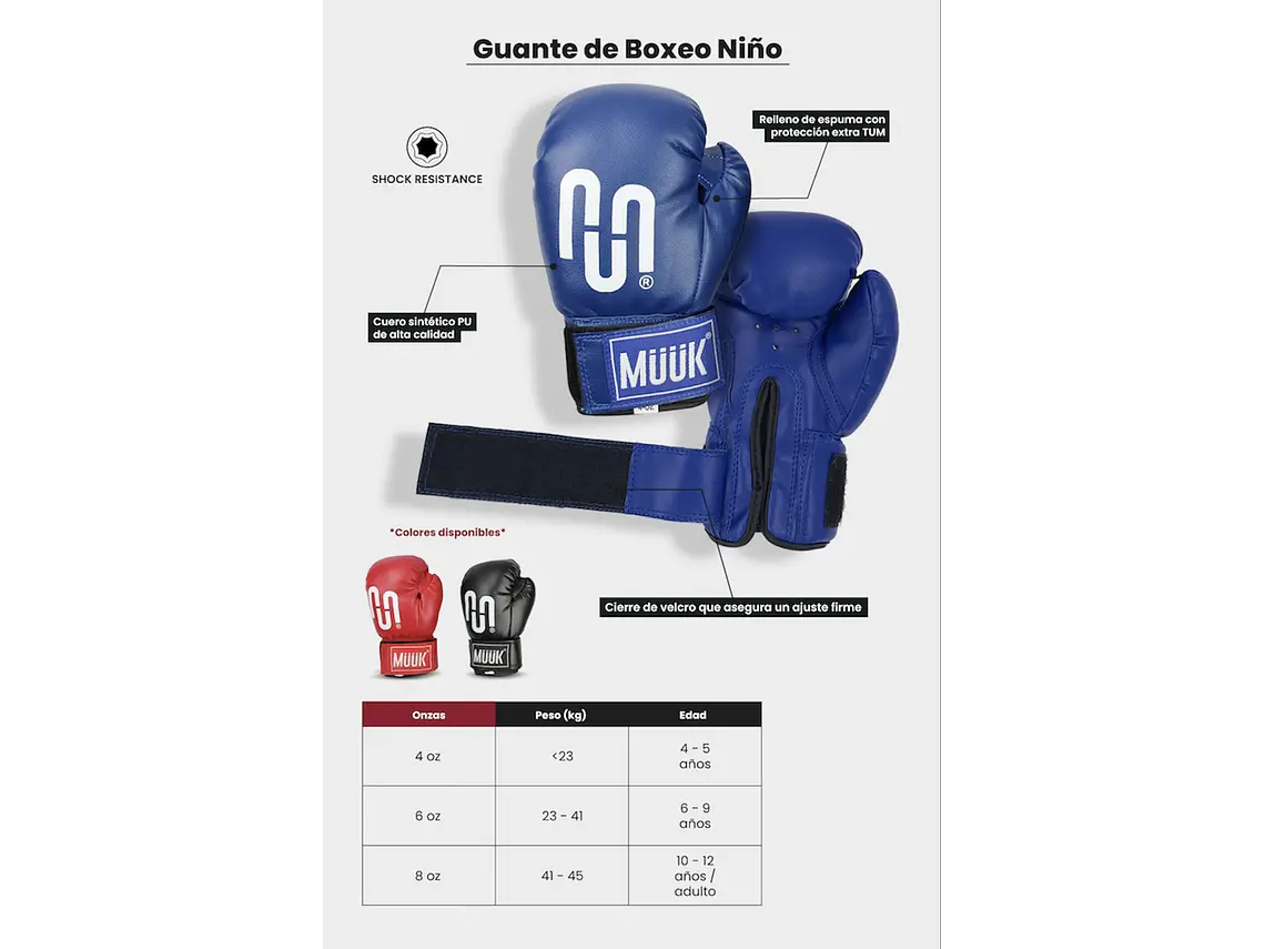 Guante De Box Muuk Niño Negro 11