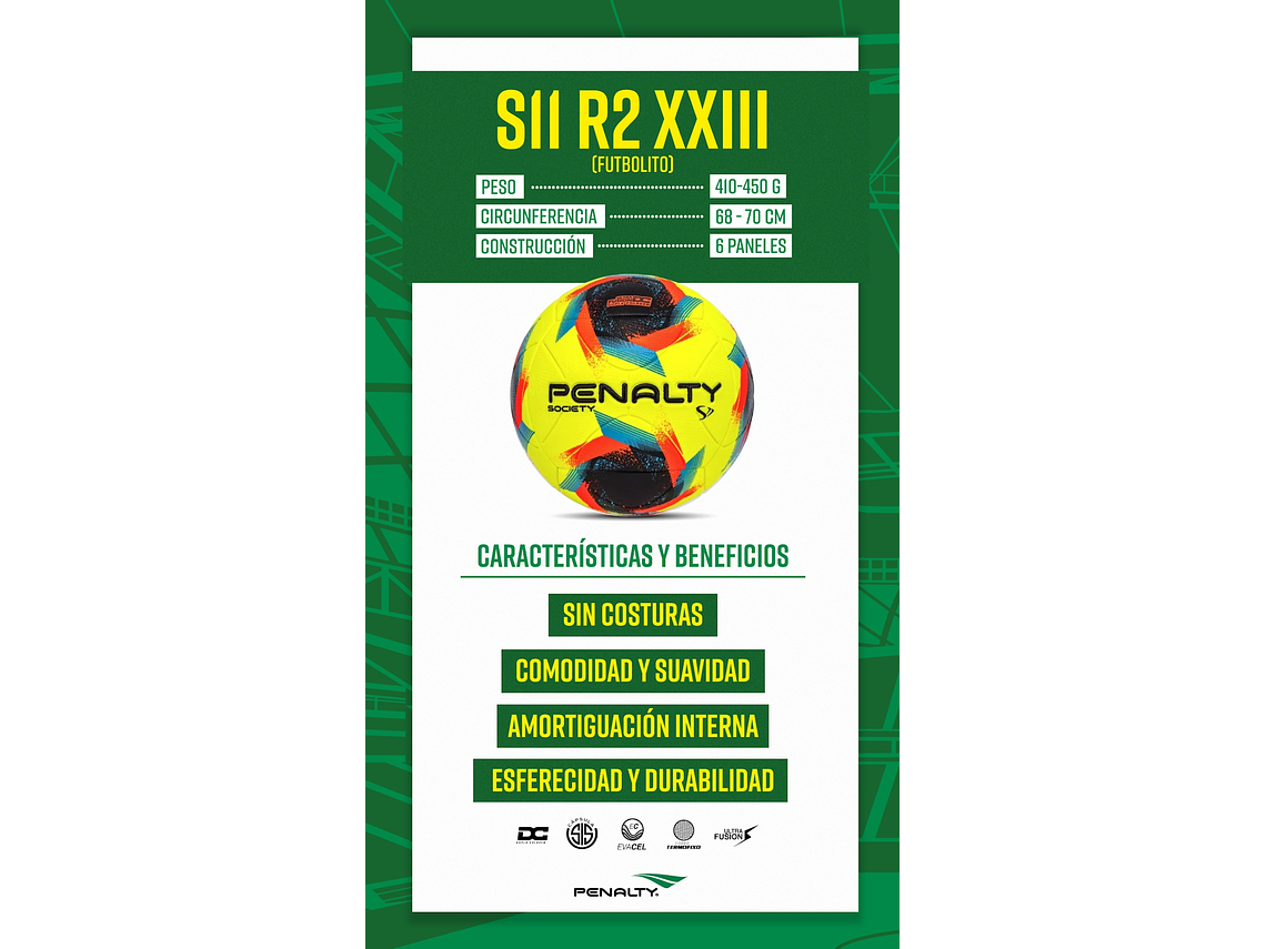 Balón de Futbolito Penalty S11 R2 XXIII Blanco 7