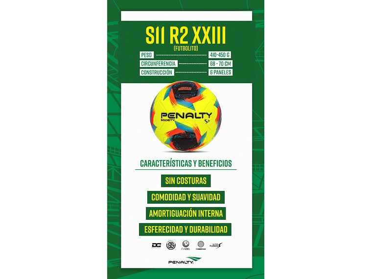 Balón de Futbolito Penalty S11 R2 XXIII Blanco 7