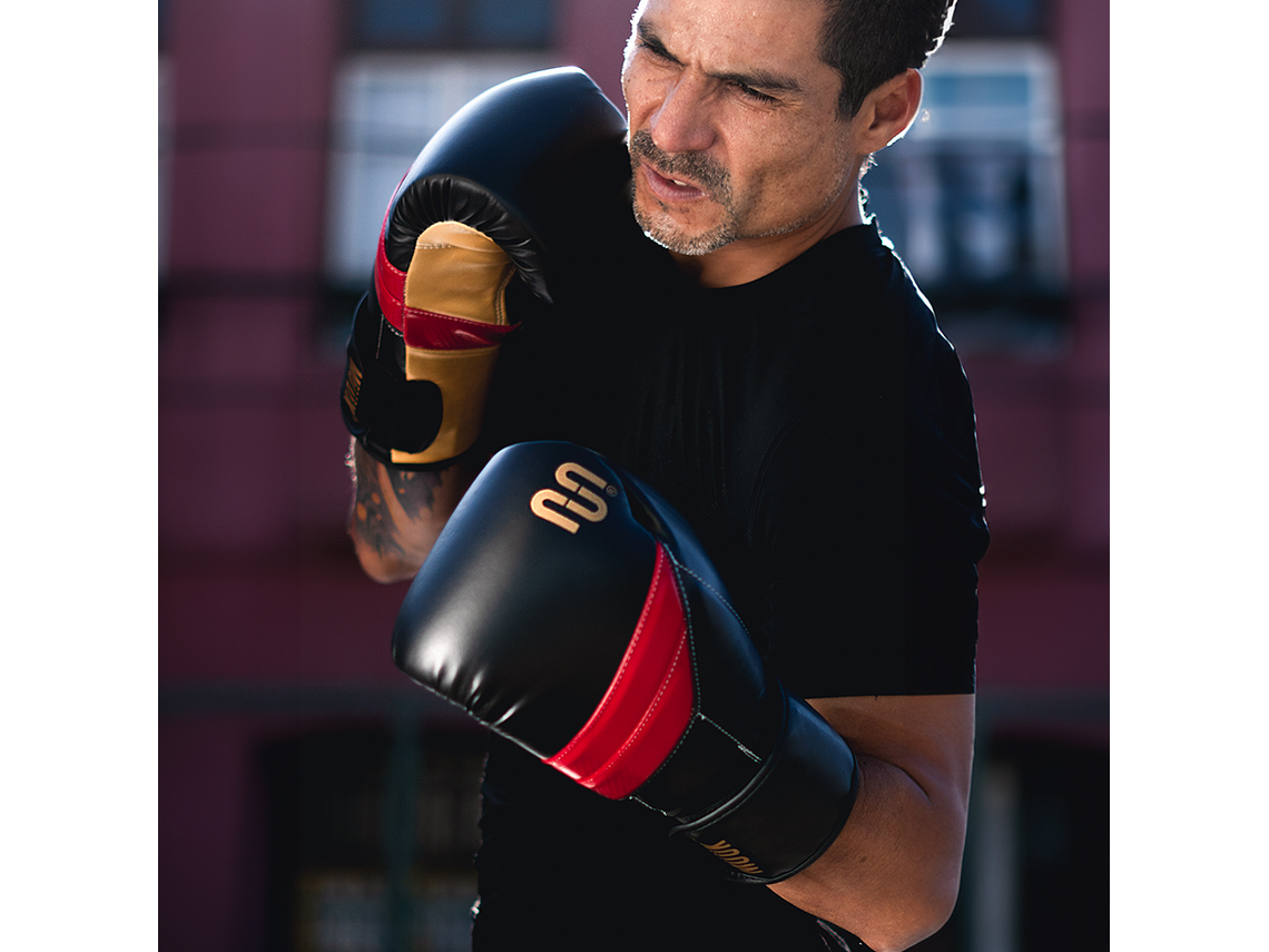 Guante De Box Muuk PU K.O. Negro-Rojo 9
