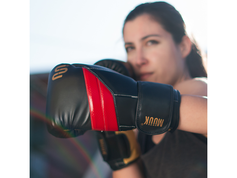 Guante De Box Muuk PU K.O. Negro-Rojo 8