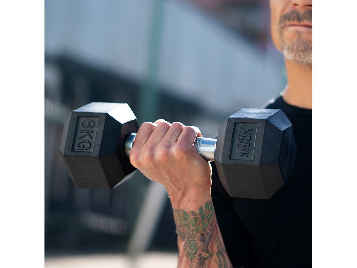 Mancuerna Hexagonal Muuk Goma 16Kg 7