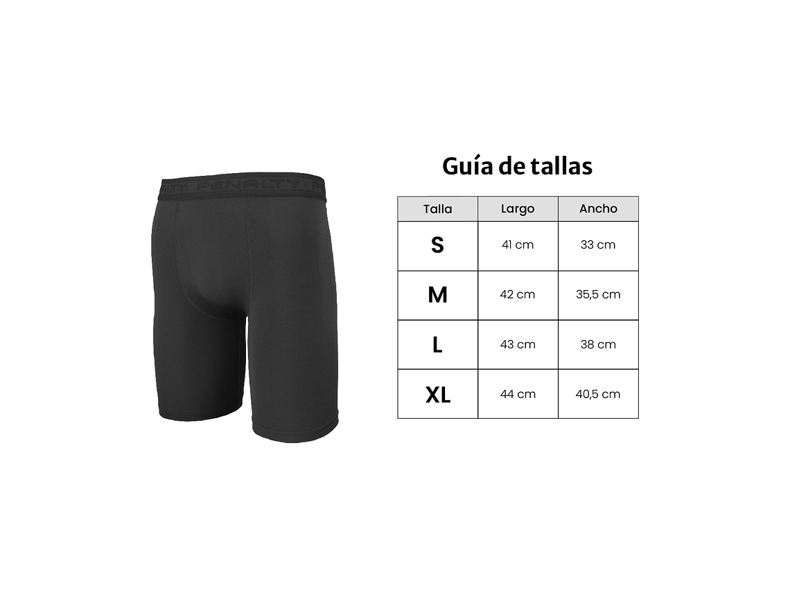Calza Short Deportiva Penalty Skin S/Bolsillo Negro 6