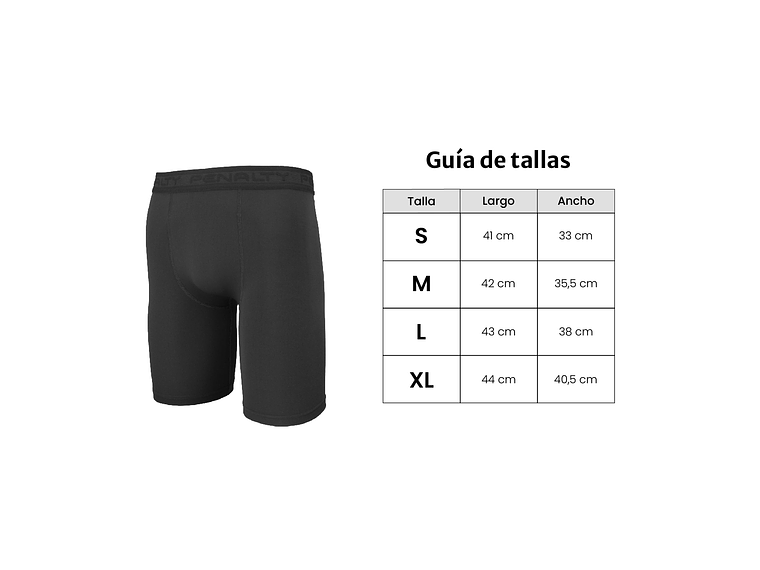 Calza Short Deportiva Penalty Skin S/Bolsillo Negro 6